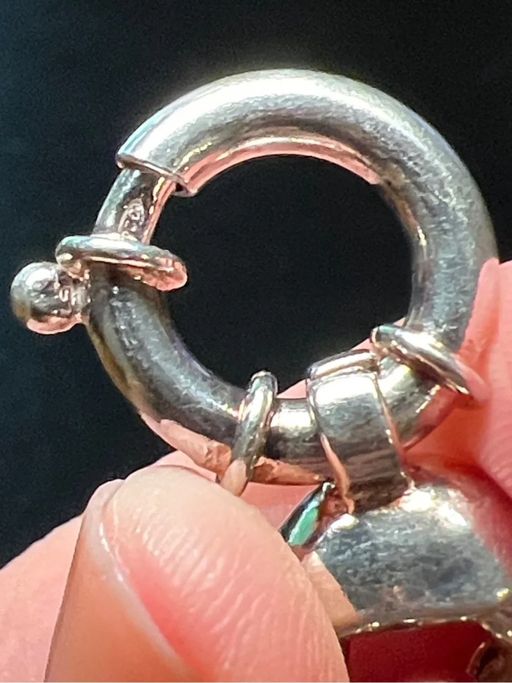 Vintage Chunky Sterling Silver 925 Curb Chain Large Circle Clasp Bracelet